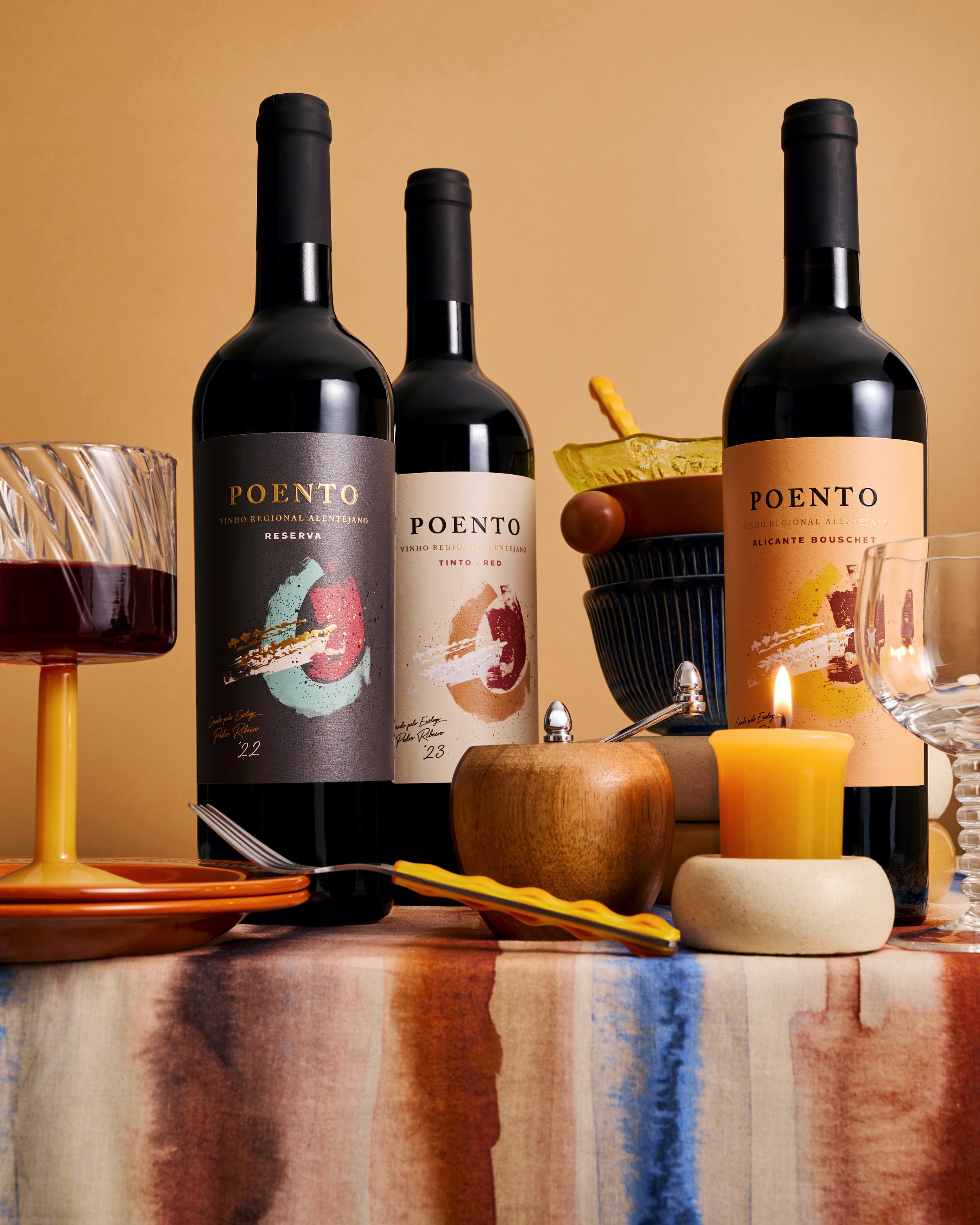 Poento wine bottles by Bruna Branco